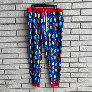 Pittie Clothing Co Holiday Lights Christmas Pajama Bottoms Size L